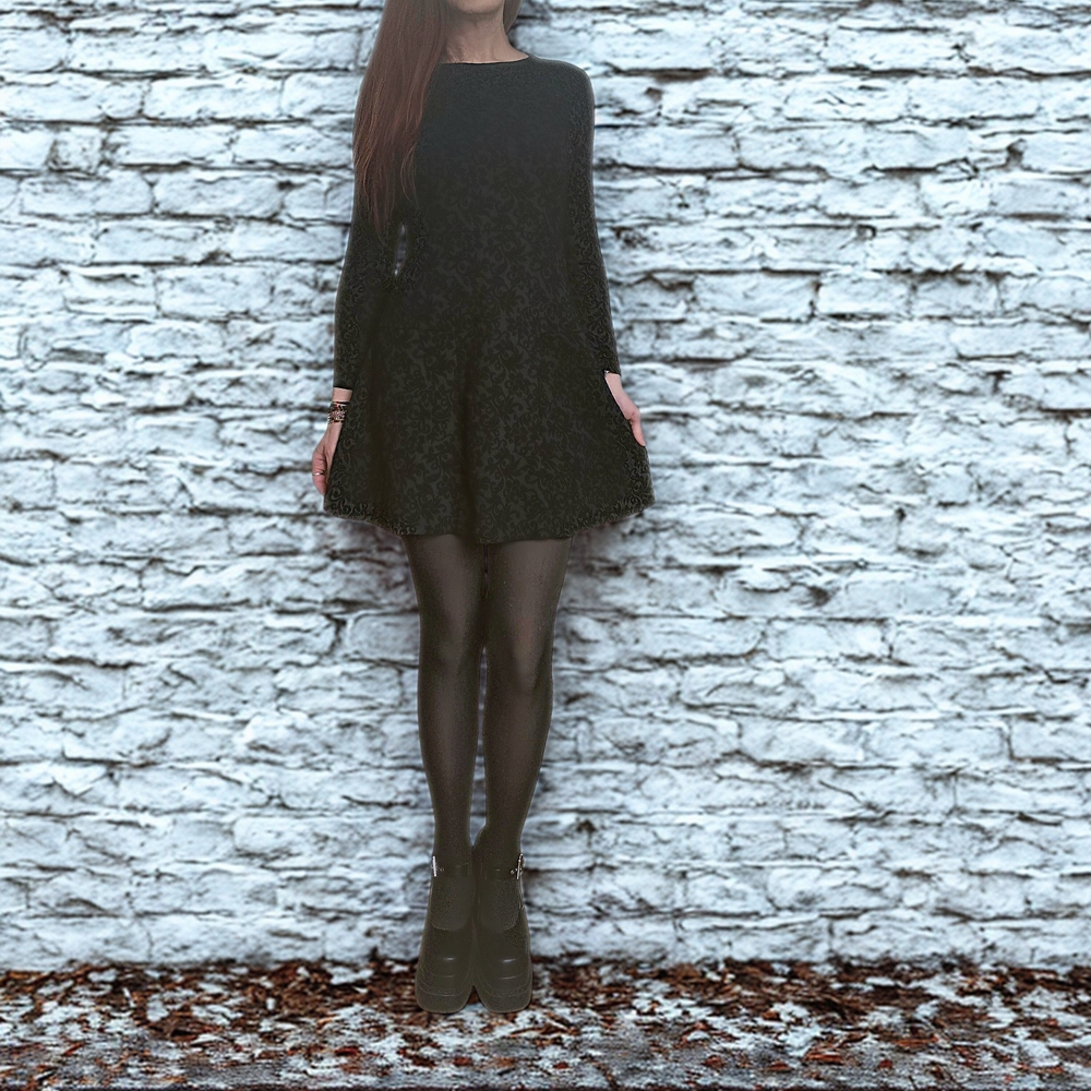 LOFT Black Long Sleeve Dress